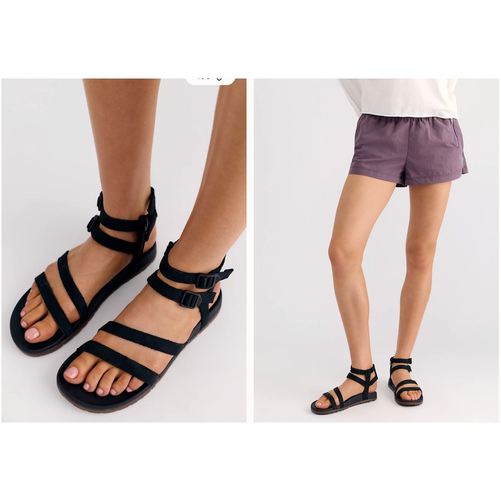 Chaco Women's Lowdown Strappy High Sandal Size 7 Black NEW w/o Box Retail $85
